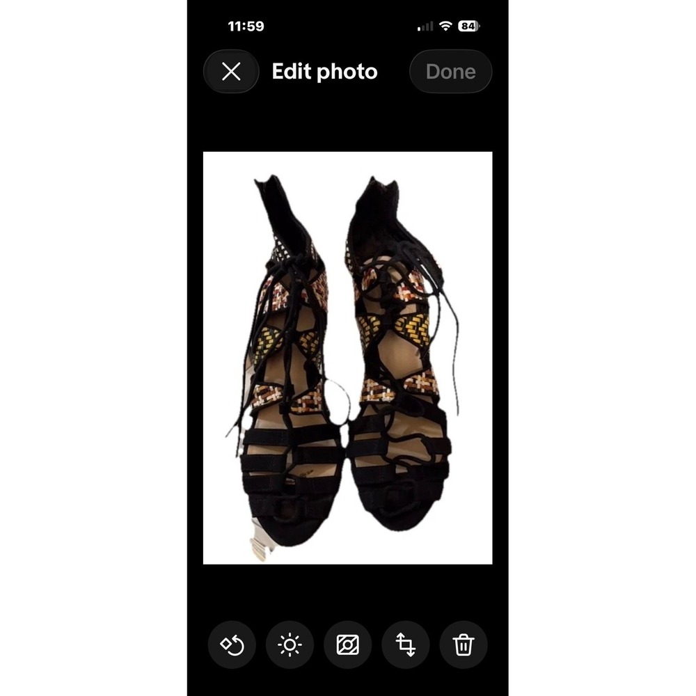 Trendy Chic Sexy Stilleto Designer Stylish Multicolored Woven Shoe Sandals Zara - Picture 2 of 9